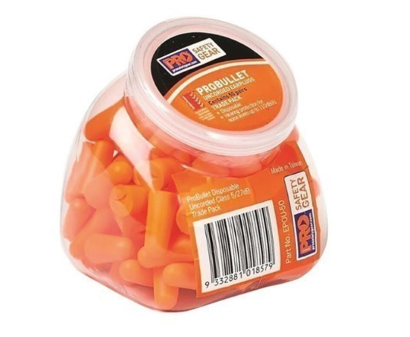 Uncorded Pro Bullet Ear Plugs - 50 Pairs