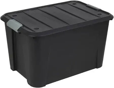 Black Storage Container - 50L With Wheels