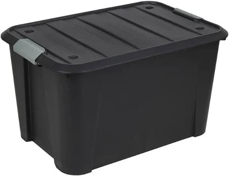 Black Storage Container - 50L With Wheels